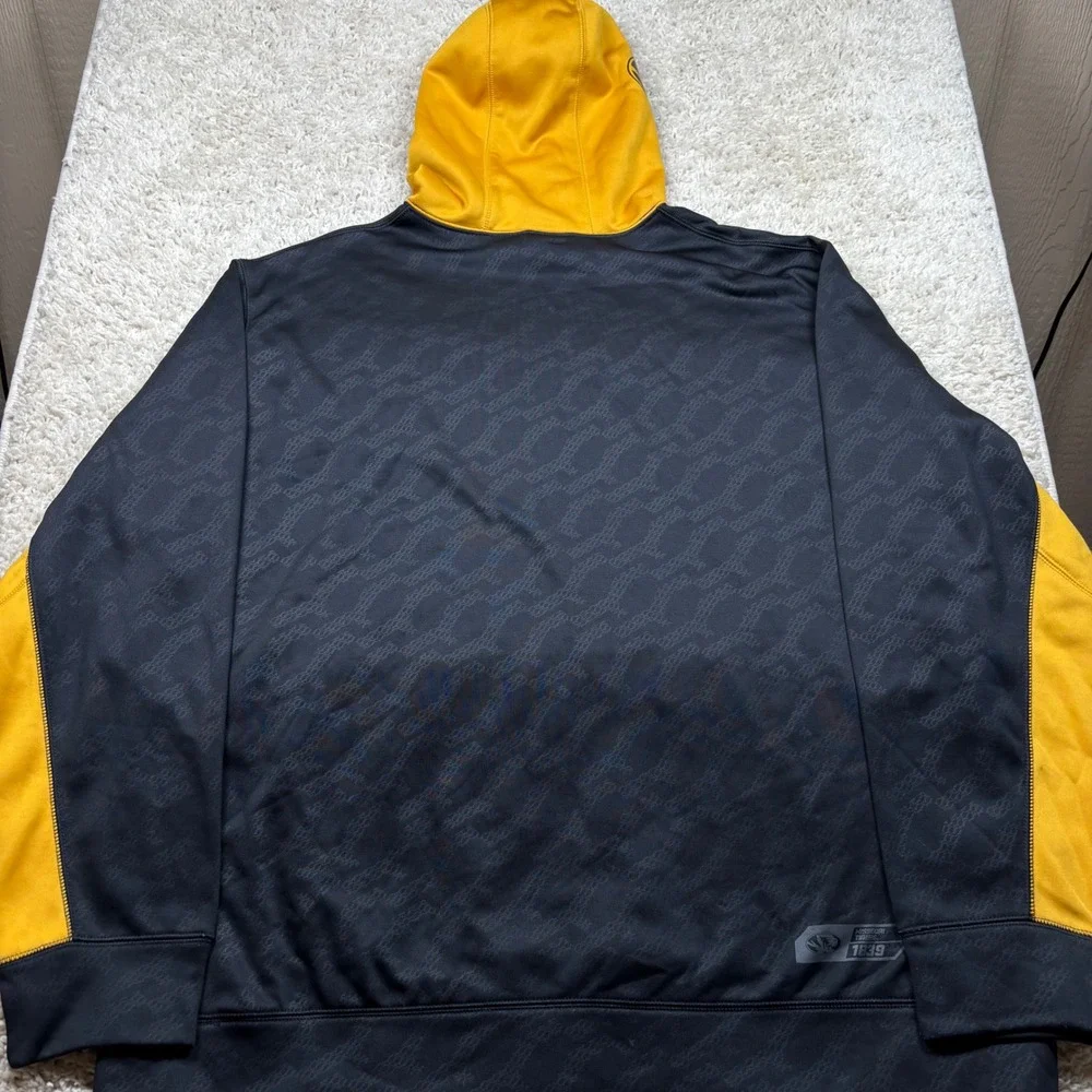 Nike Missouri Tigers Hoodie Men XXL Black Yellow Therma-Fit Pullover